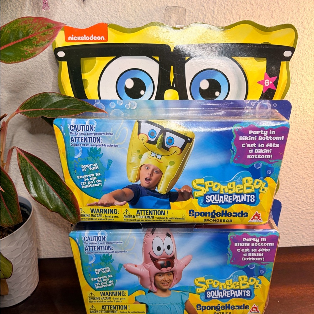 Nickelodean SpongeBob and Patrick 21” Tall Inflatable Head Wear
